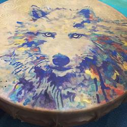 Celtic wolf drum by weaver © 2019...